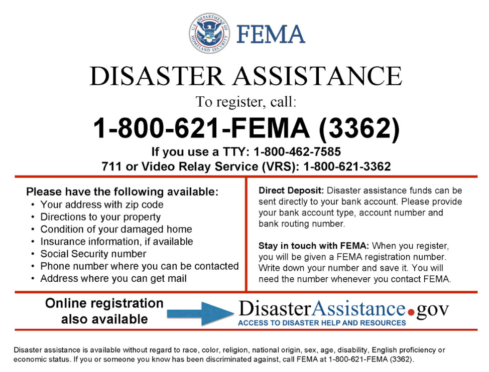 FEMA disaster relief North Carolina