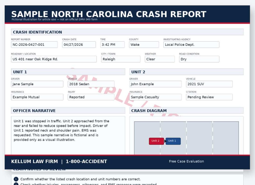 sample_nc_crash_report | Kellum Law Firm Sample car accident report